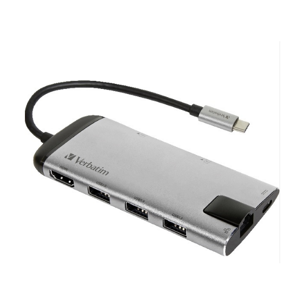 ხაბი USB-C Hub U3.1G1/U3.0x2/HDMI/RJ45 (49141) Verbatim 023942491415
