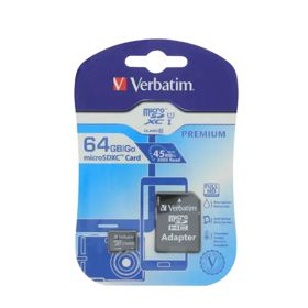 მეხსიერება Micro SDXC Inc Adapter 64Gb Class 10 (044084) Verbatim 023942440840