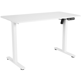 2E Computer Desk CE120W, height 72-120cm, electric motor, tabletop 120 60cm (white), metal base (white)