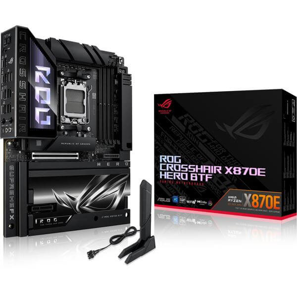 ASUS Motherboard ROG CROSSHAIR X870E HERO BTF sAM5 X870E 4xDDR5 M.2 HDMI Wi-Fi BT ATX