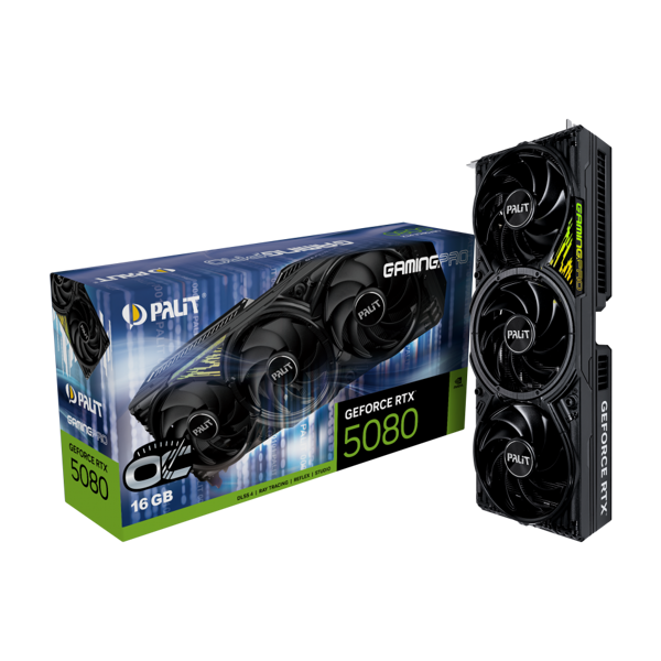 Palit RTX5080 GAMINGPRO OC 16GB GDDR7 256bit 3-DP HDMI V1 NE75080S19T2-GB2031Y