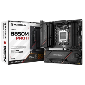 Maxsun MS-Terminator B850M PRO Ⅱ WIFI7 AM5 Micro ATX 4*DDR5 8000Mhz Wi-Fi 7 (MT7925) 1*DP1.4+1*HDMI™2.0