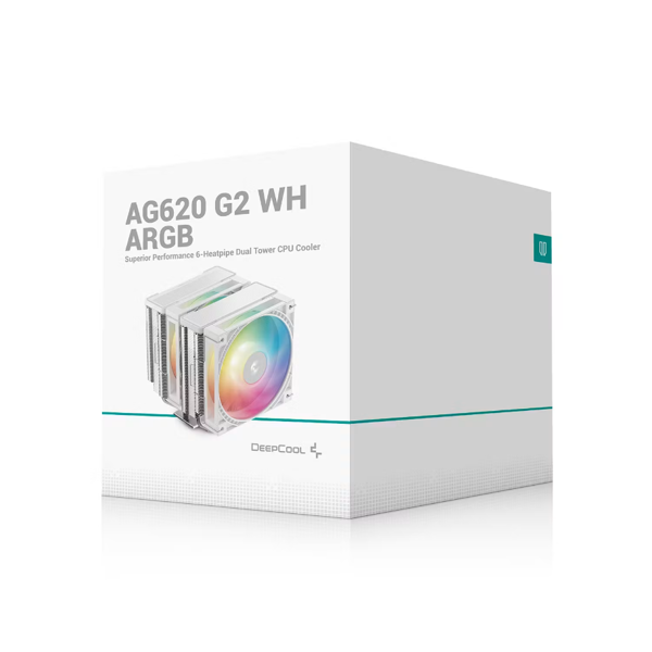 მაგრილებელი, AG620 G2 WH, DEEPCOOL, TDP 270W, 2*120mm შავი. R-AG620-WHNPMG2-G