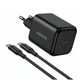 მობილურის დამტენი UGREEN X524 (65054), 45W, Type-C, GaN Fast Charger Set, Black
