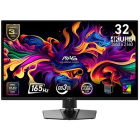 MSI Monitor 31.5" MAG 322UP-E16 2xHDMI, DP, USB-C, Audio, QD-OLED, 3840x2160, 165Hz, 0.03ms, sRGB 138%, FreeSync, Pivot, HDR400