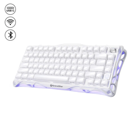 Mechanical keyboard GravaStar Mercury K1 80keys, GravaStar x Kailh Cheery Pink, EN, BT/WL/USB, Opaline White