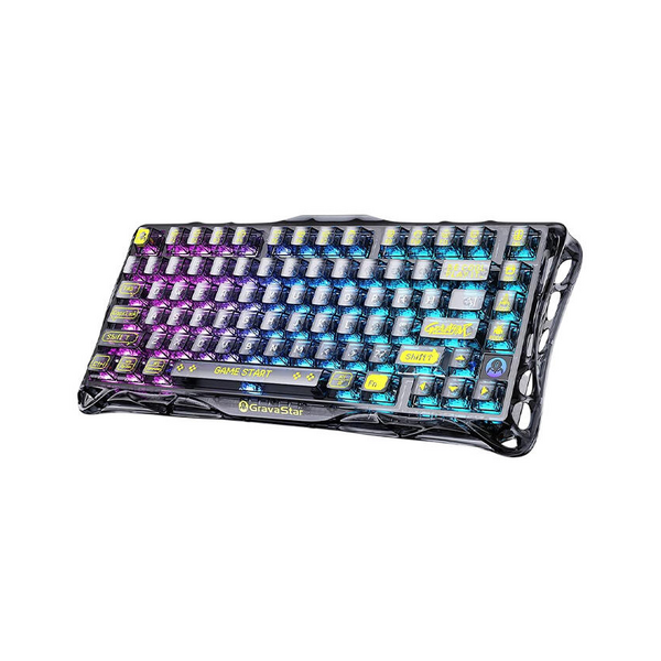 Mechanical keyboard GravaStar Mercury K1 Lite 80keys, GravaStar x BSUN Grey, BT/WL/USB, Aurora Mist