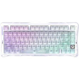 Mechanical keyboard GravaStar Mercury K1 Lite 80keys, GravaStar x BSUN Grey, BT/WL/USB, RGB, Crystal Aurora  GSK1LITE_XTAL_AUROA