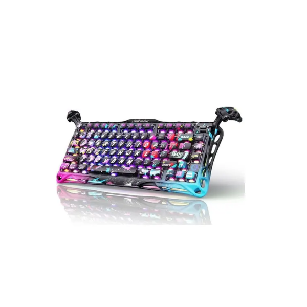 Mechanical keyboard GravaStar Mercury V75 Pro 80keys, Magnetic Jade Gaming, 8K, USB-A, RGB, Neon Graffiti
