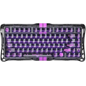 Mechanical keyboard GravaStar Mercury V75 Lite 75keys, Blackcore, USB-A, Transparent Black GSV75LITE_XTAL_BLK