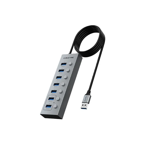 CABLETIME CT-HUBAC7-AG 7-in-1 USB A+C 3.0 hub