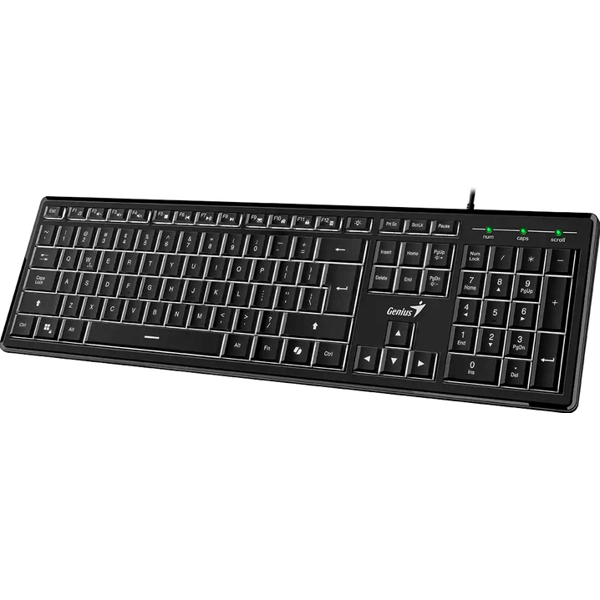 კლავიატურა, SlimStar 820, Genius, Slim Multimedia, RU,USB, შავი (Black).