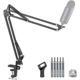 InnoGear Boom Arm Microphone Mic Stand for Blue Yeti Fifine HyperX, Black
