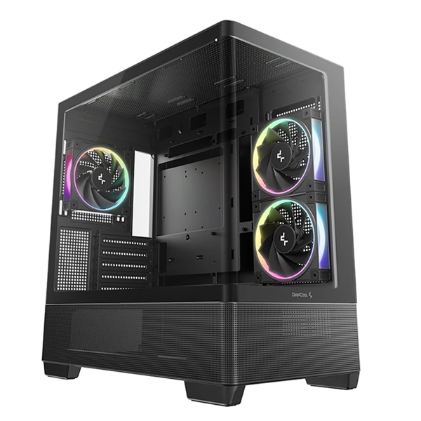ქეისი, CG380U 3F, DEEPCOOL, Panoramic-Curved-Glass-M-ATX, 5 Slots, Black.
