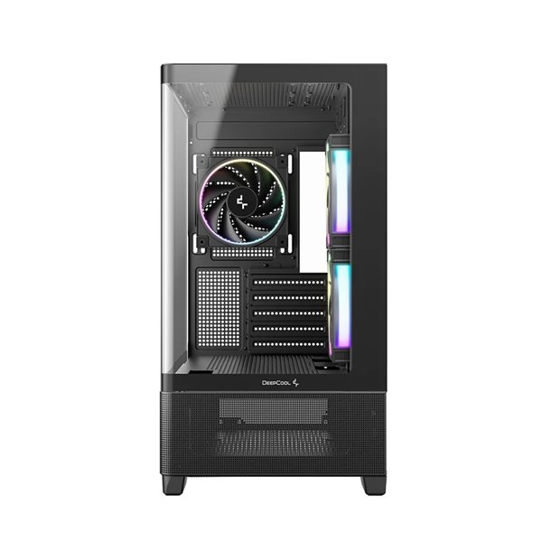 ქეისი, CG380U 3F, DEEPCOOL, Panoramic-Curved-Glass-M-ATX, 5 Slots, Black.