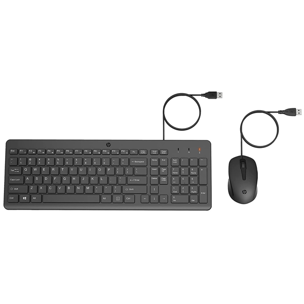 კლავიატურის და მაუსის კომბო HP 150 Wired USB Combo Black(240J7AA)