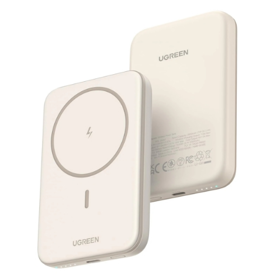 პორტატული დამტენი UGREEN 25207 MagSafe PD 3.0, 5000mAh, USB-C, Magnetic Power Bank, Beige