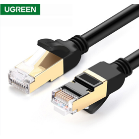ქსელის კაბელი UGREEN NW107 (11277) Cat7 Patch Cord STP Ethernet Lan Cable 1.5m (Black)