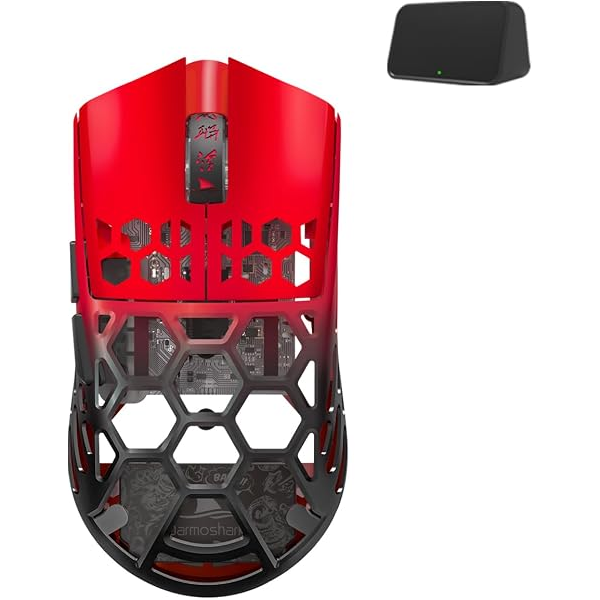 Darmoshark M2 air Magnesium alloy mouse-Nordic N52840 3 mode PMW3395-4k - Color - Red/Black